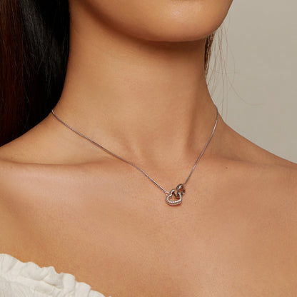 Double Hoop Heart Pendant Necklace