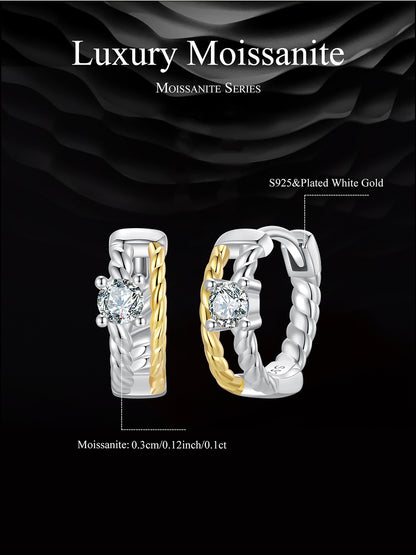 Two-Tone Moissanite Ear Climbers