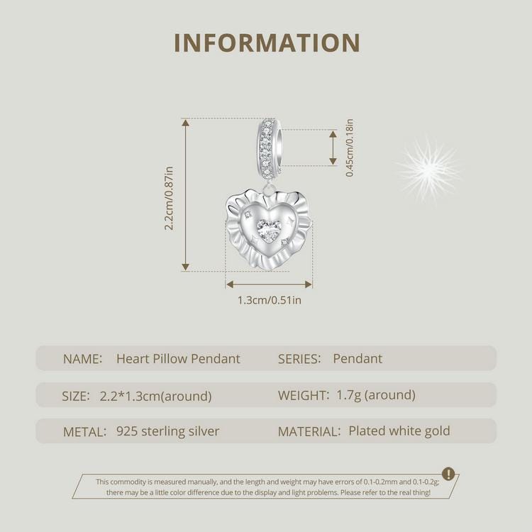 Heart Pillow Pendant Charm