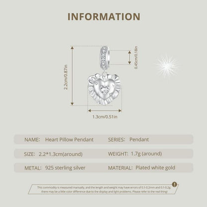 Heart Pillow Pendant Charm