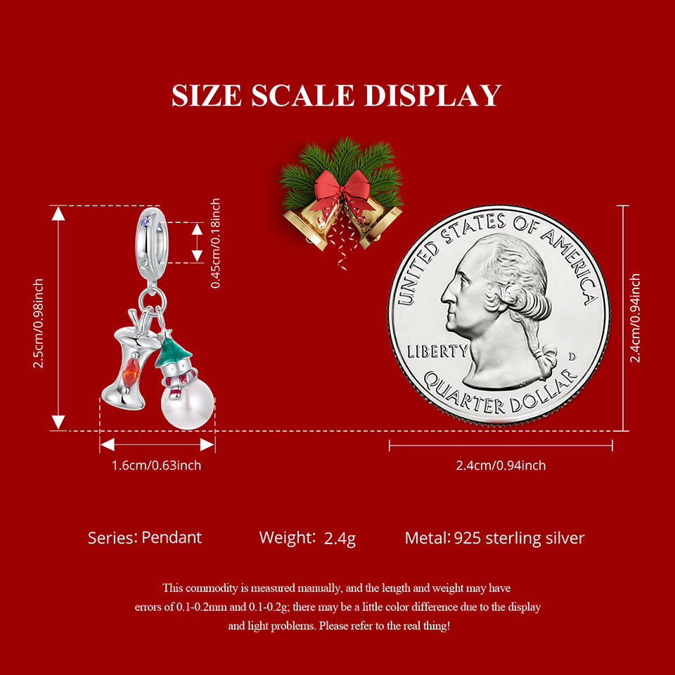 Christmas Snowman Apple Pendant  Charm