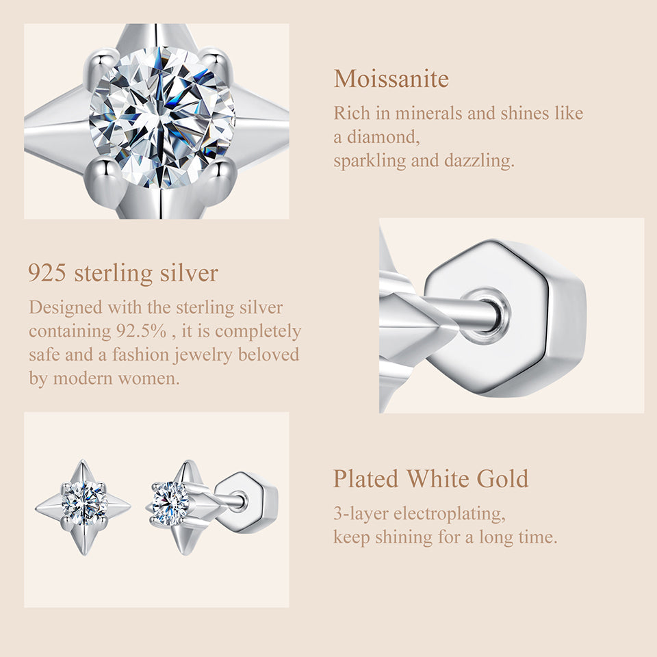 Starry Shine Moissanite Studs
