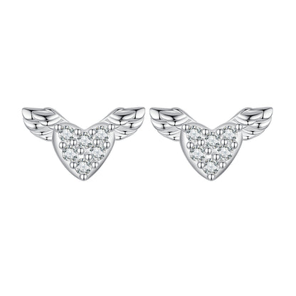 Heart Wing Stud Earrings