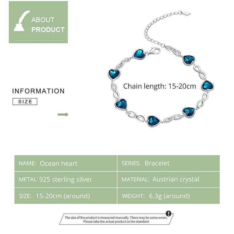 Ocean Heart Charm Bracelet