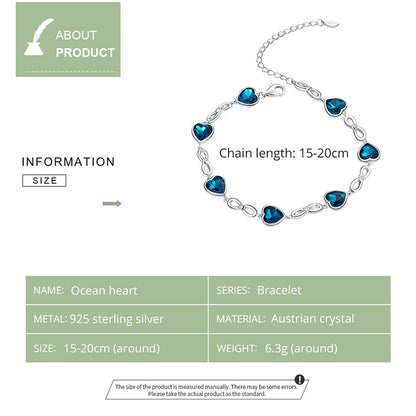 Ocean Heart Charm Bracelet