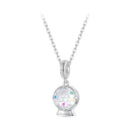 Christmas Crystal Ball Pendant  Charm