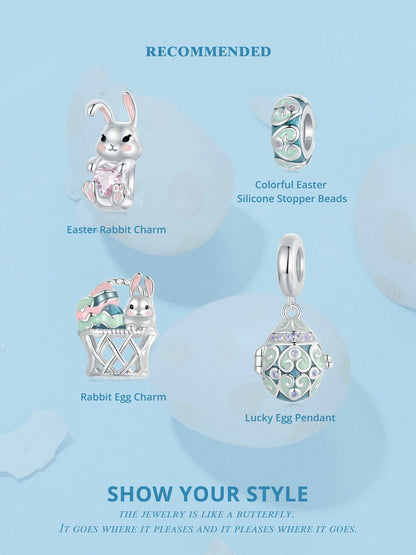 Colorful Easter Silicone Stopper Beads Charm