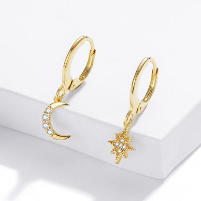 Star and Moon Earrings