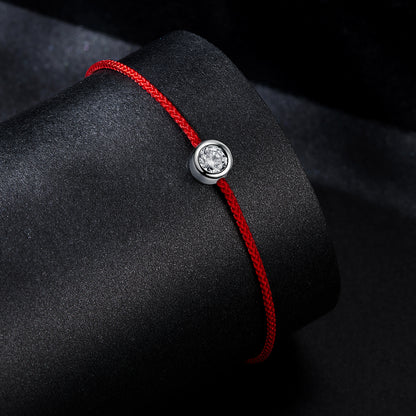 Deluxe Red Cord Moissanite Bracelet