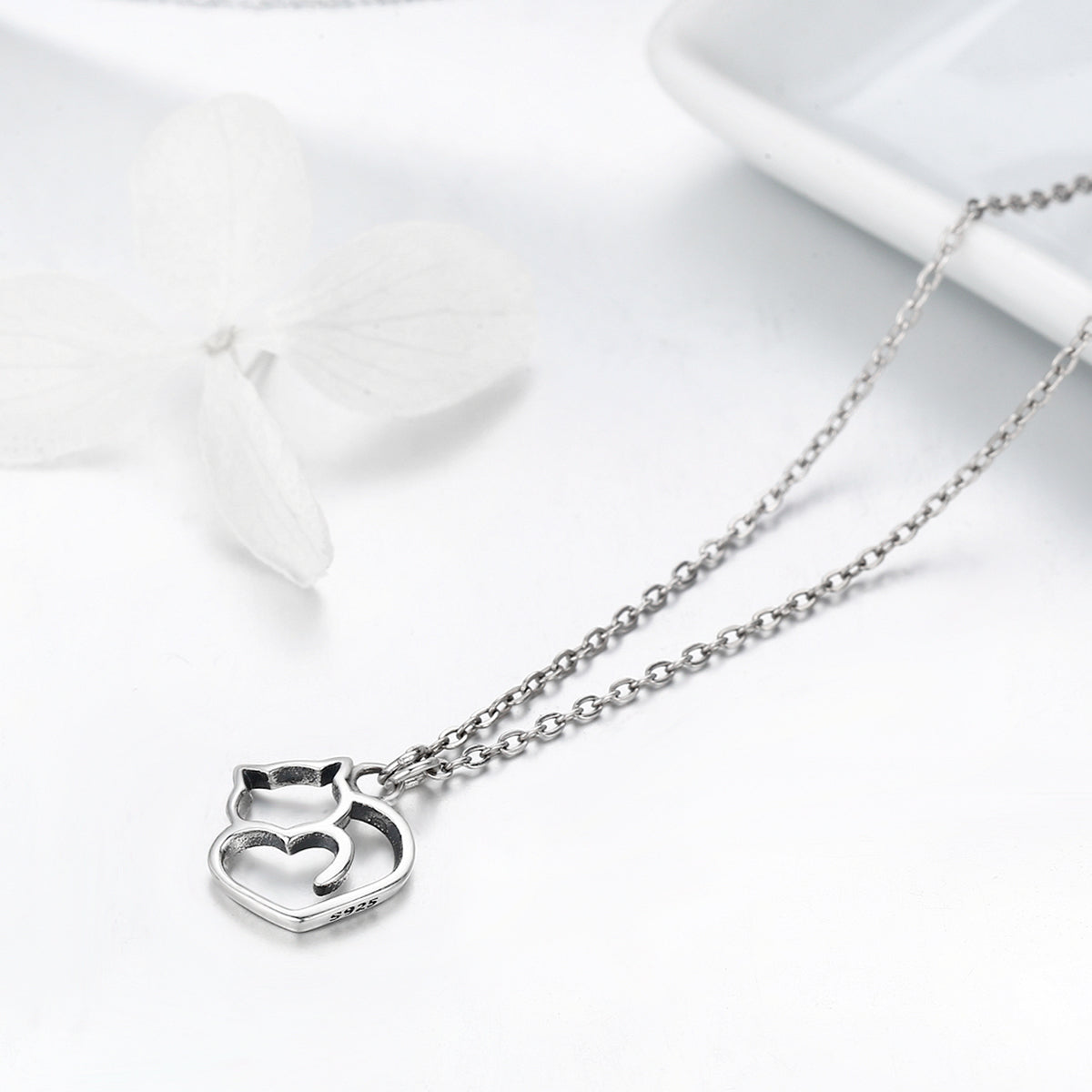 Cat Sterling Silver Necklace