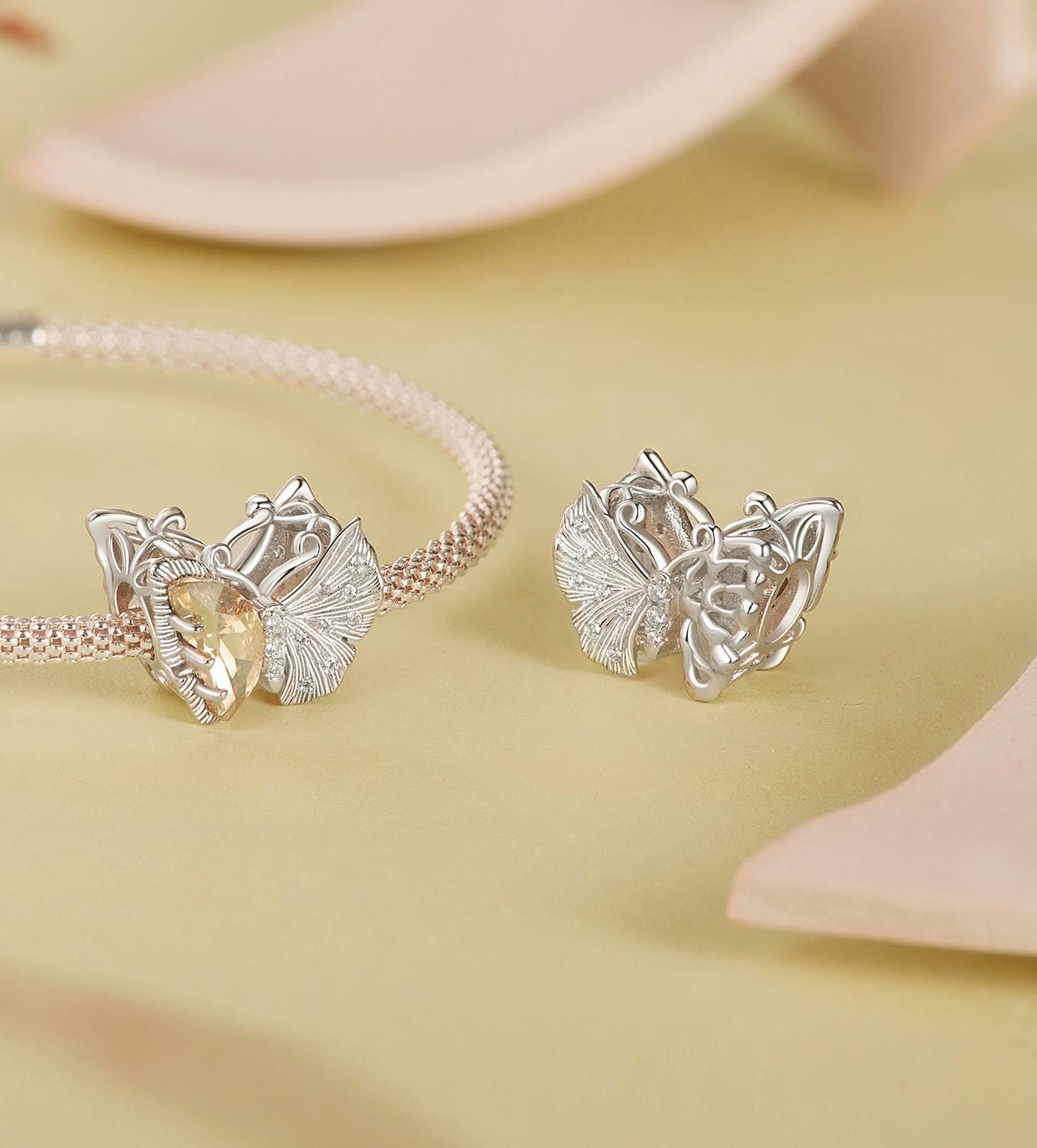 Ginkgo Butterfly Charm,