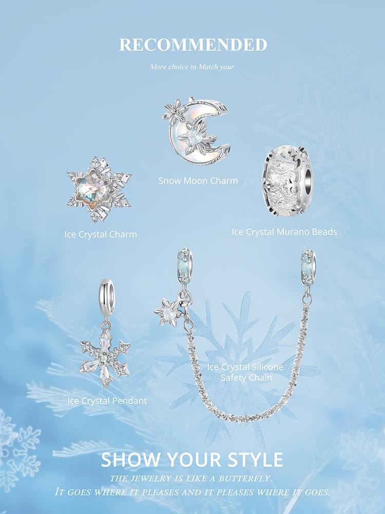 Ice Crystal Murano Beads Charm