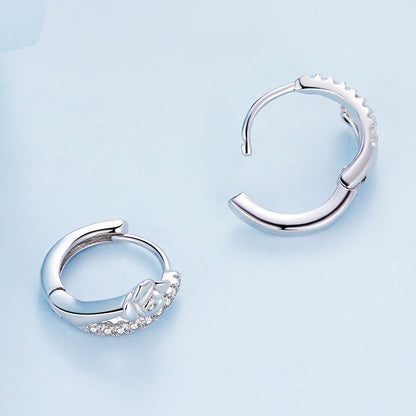 Floral Zircon Clip-On Earrings