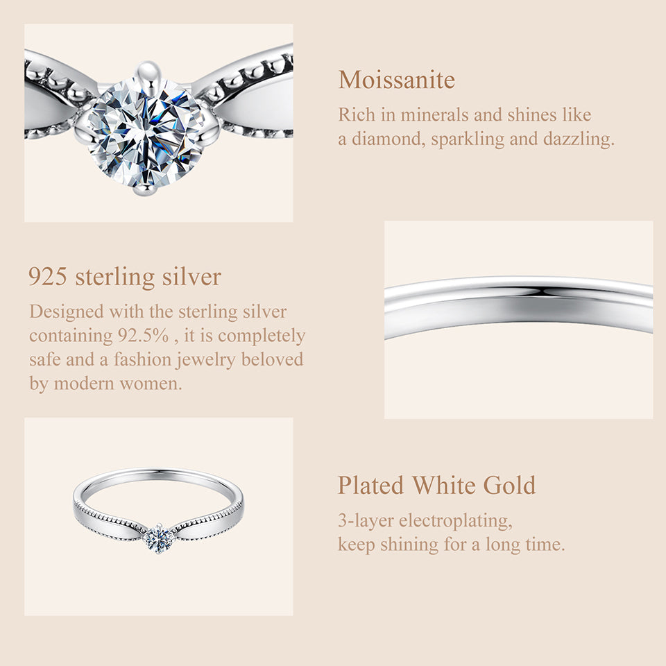 Elegant Sparkling Moissanite Ring