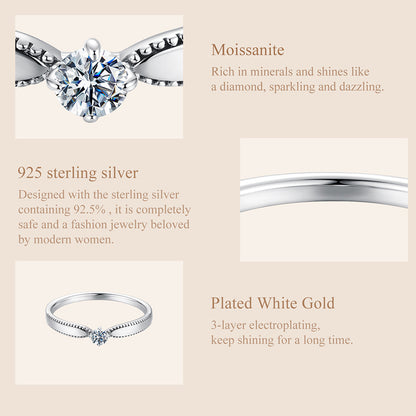 Elegant Sparkling Moissanite Ring
