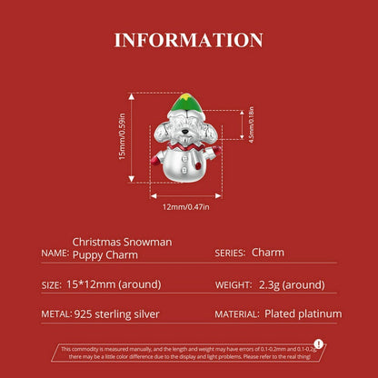 Christmas Snowman Puppy Charm