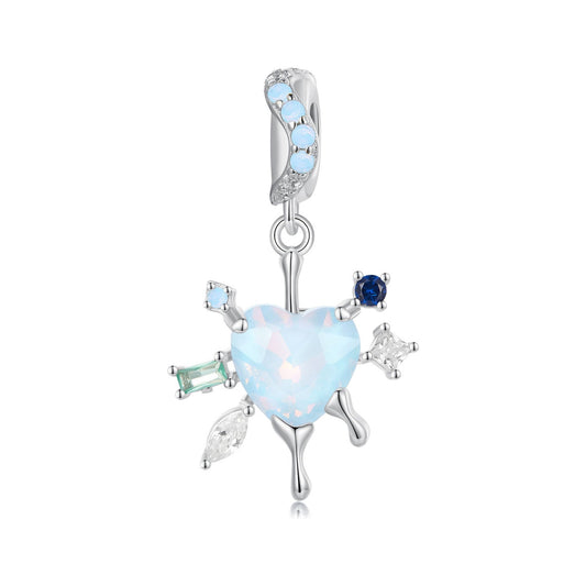 Heart Snowflake Pendant Charm