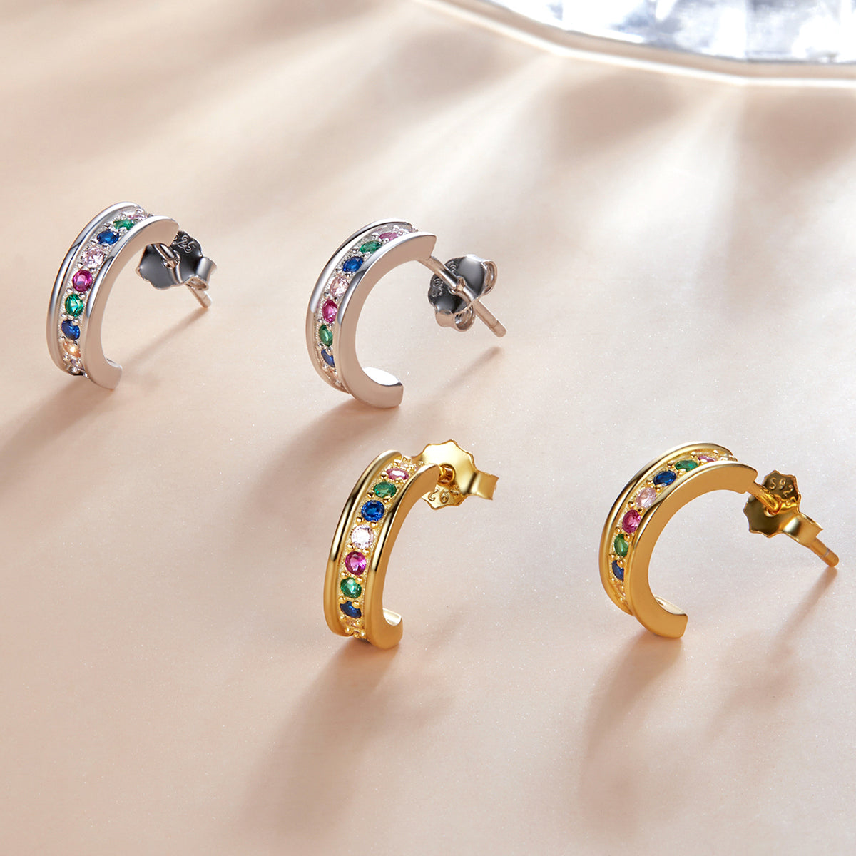 Curved Stud Earrings