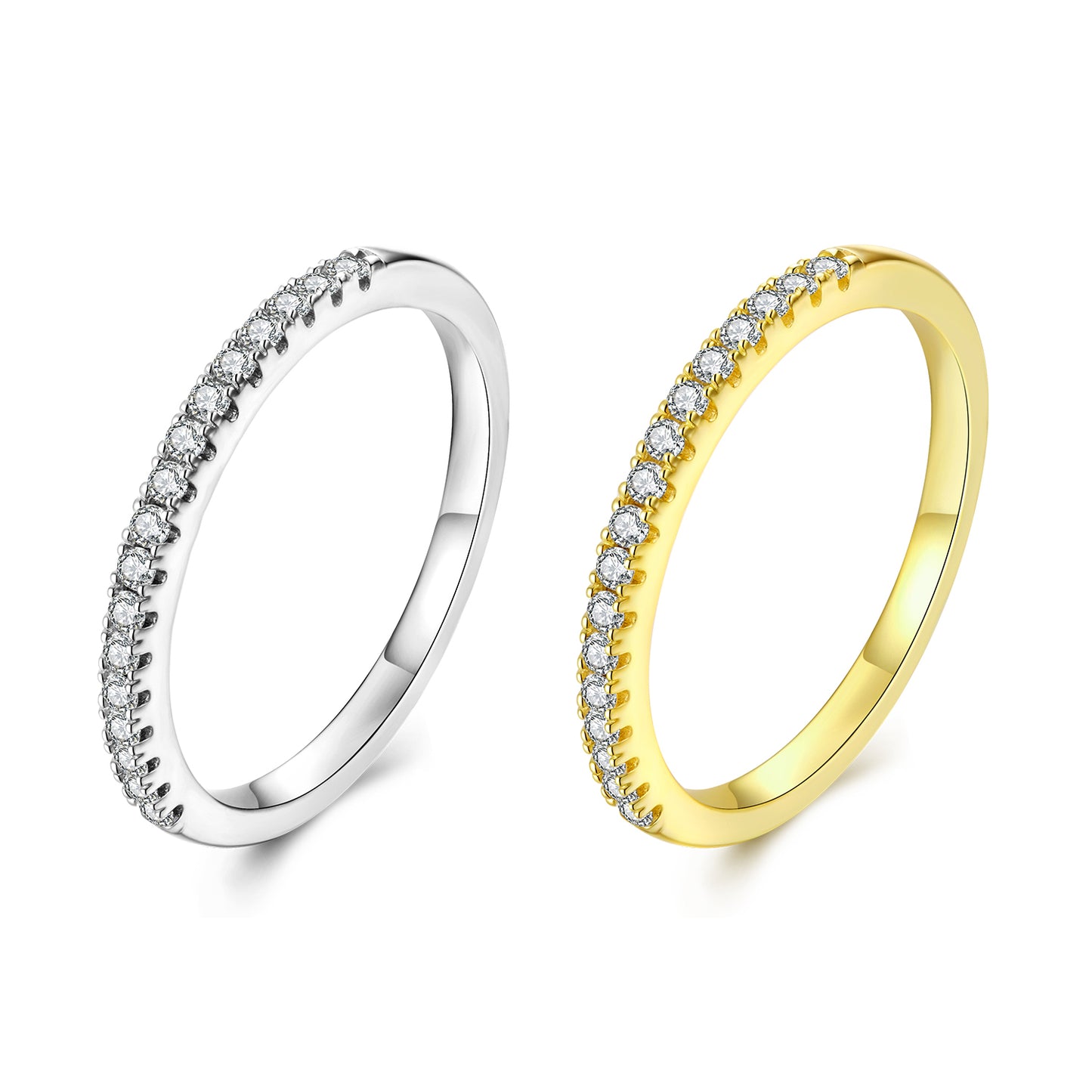 Half Eternity Moissanite Engagement Ring