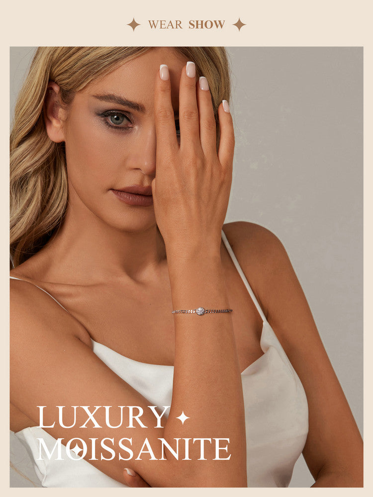 Round-Cut Moissanite Bracelet