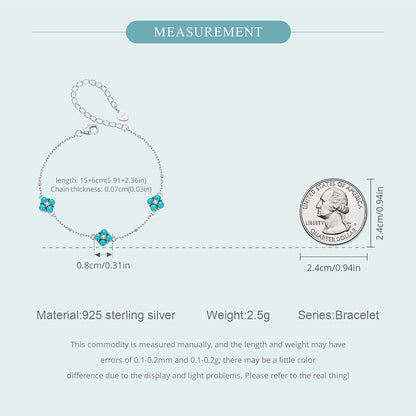 Turquoise Clover Charm Bracelet