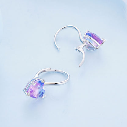 Iridescent Glass Spring Clip-On Earrings