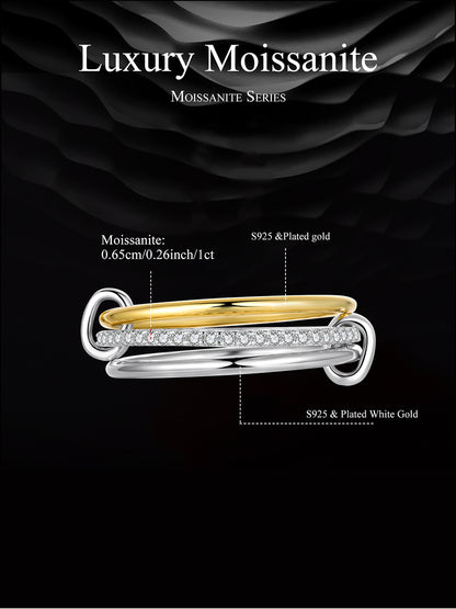 Triple Stacked Moissanite Ring