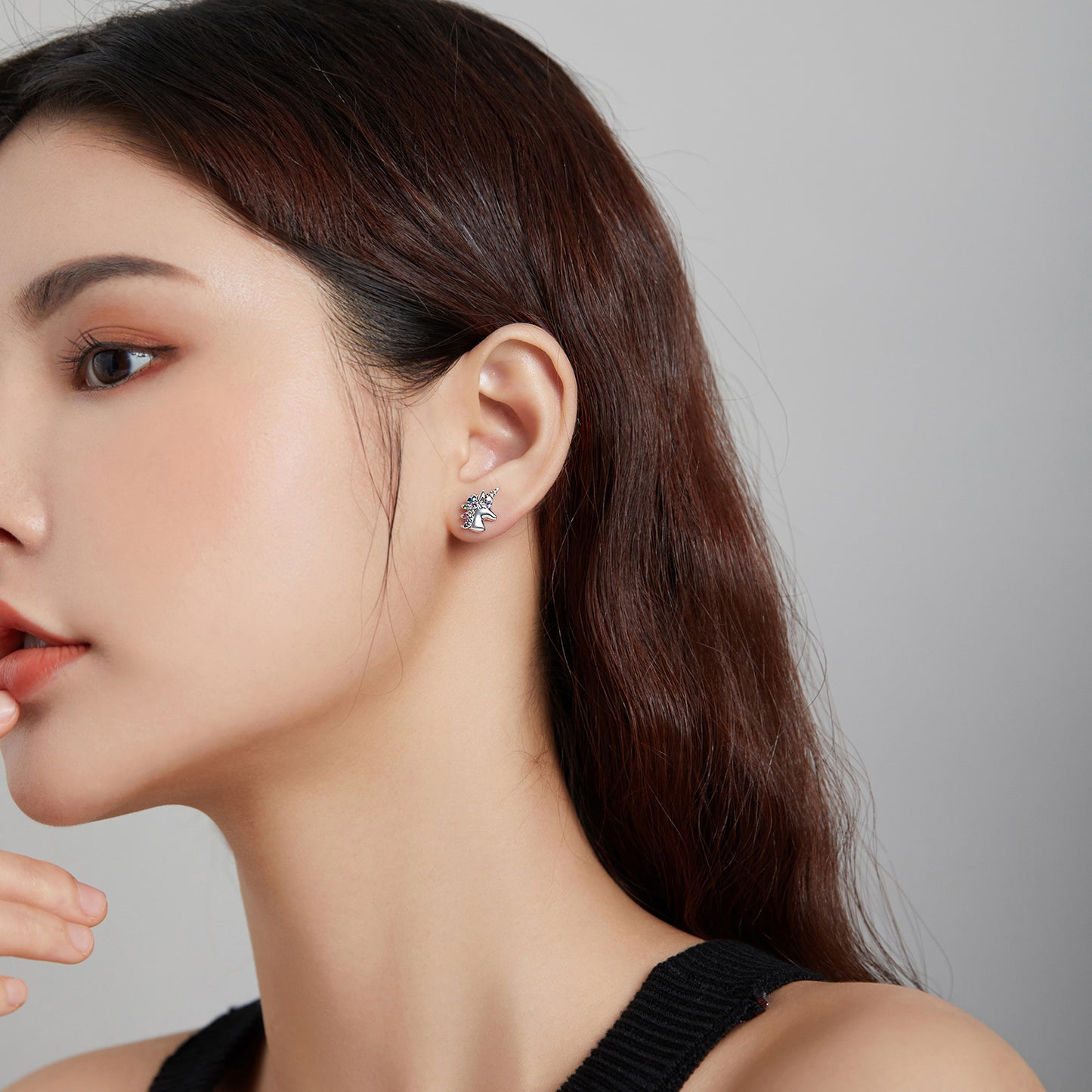 Geometric Pony Stud Earrings