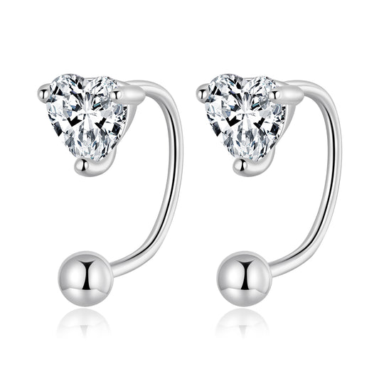 Heart-shaped Threader Studs