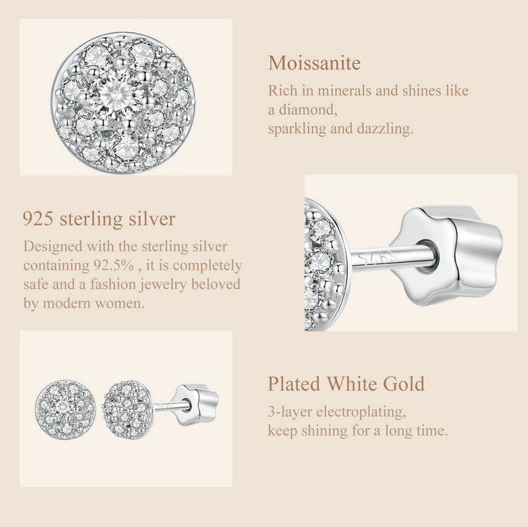 Dome-Shaped Moissanite Studs