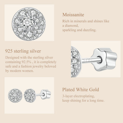 Dome-Shaped Moissanite Studs