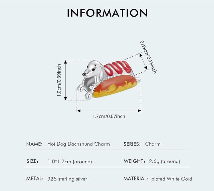 Hot Dog Dachshund Charm