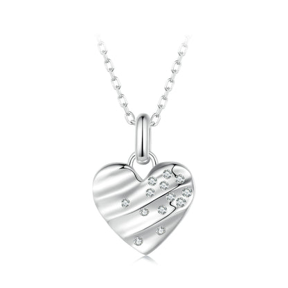 Rippling Heart Pendant Necklace