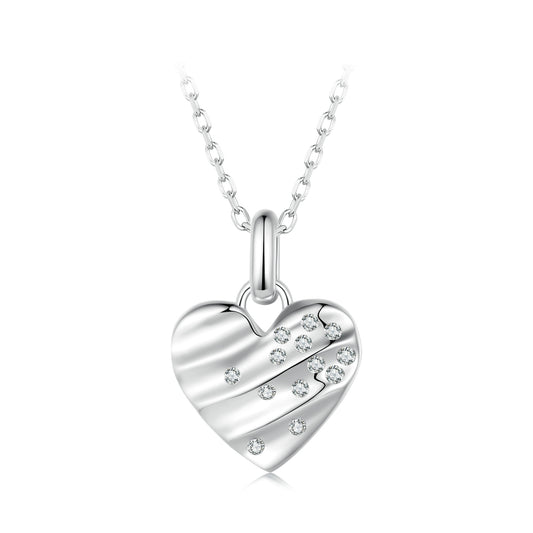 Rippling Heart Pendant Necklace