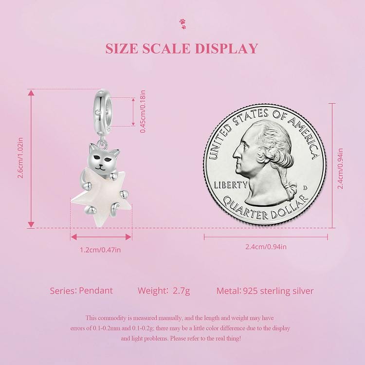 Cute Cat Star Pendant Charm