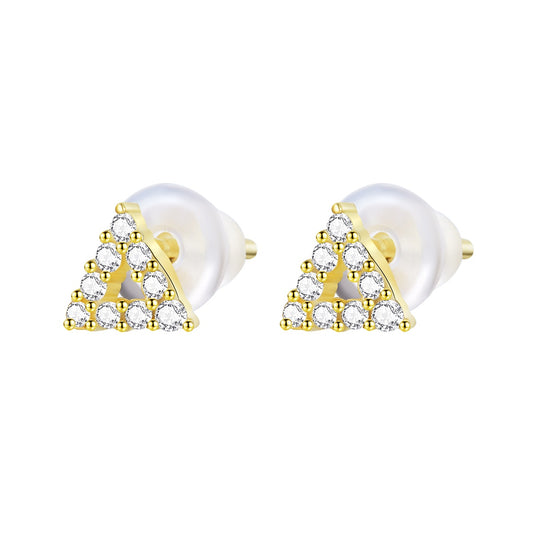 Sparkling Triangle Stud Earrings