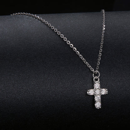 Moissanite Cross Pendant Necklace