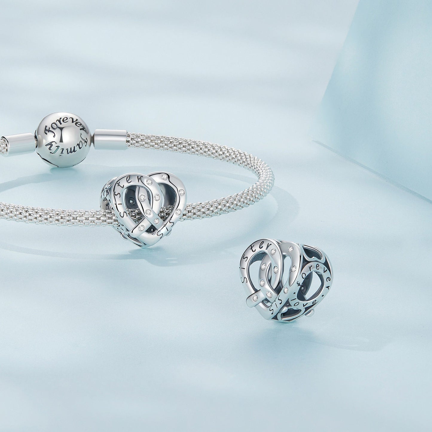 Sister Heart Bead Charm