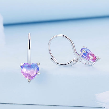 Iridescent Glass Spring Clip-On Earrings
