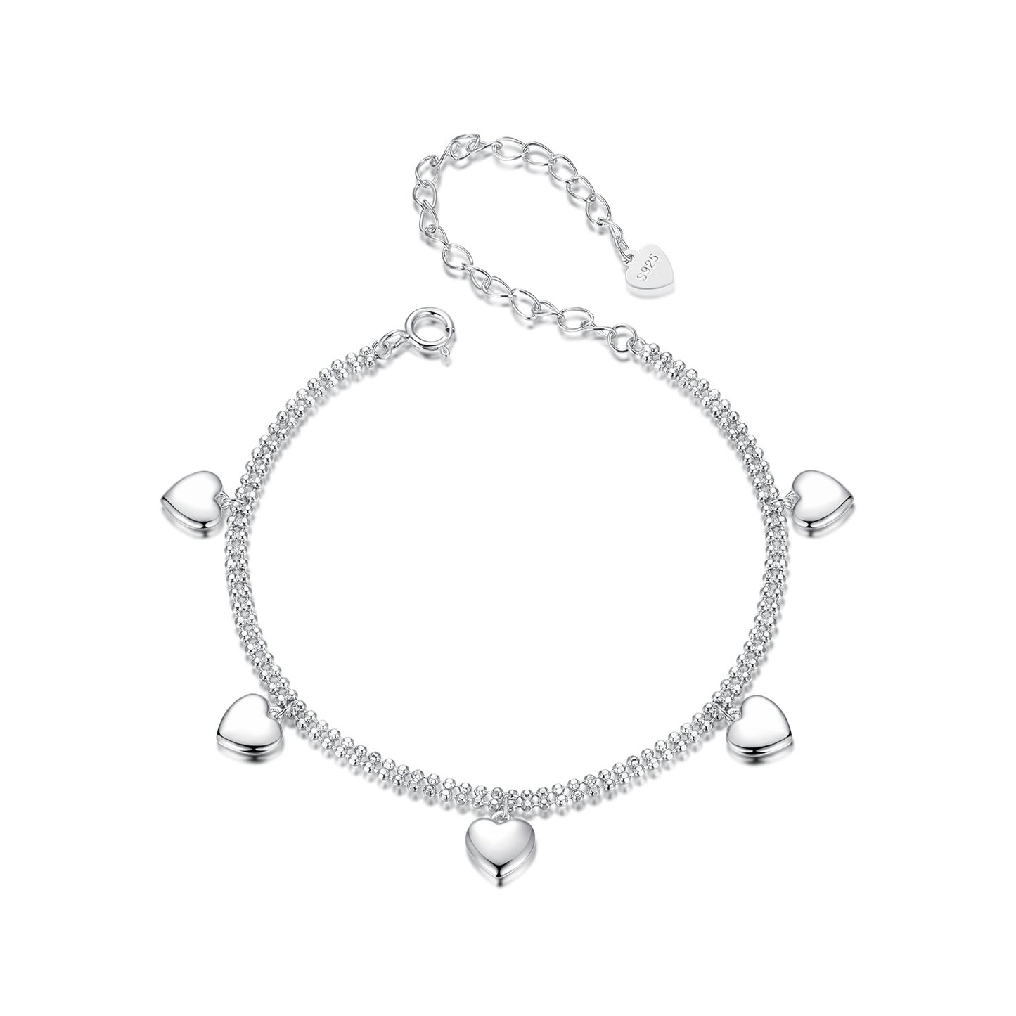 Layered Beaded Heart Bracelet