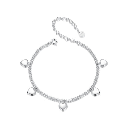 Layered Beaded Heart Bracelet