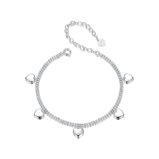 Layered Beaded Heart Bracelet