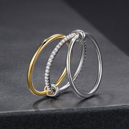 Triple Stacked Moissanite Ring