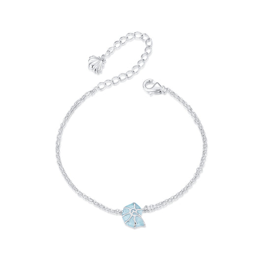 Ocean Blue Shell Charm Bracelet