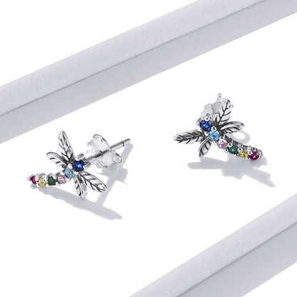 Colorful Dragonfly Stud Earrings