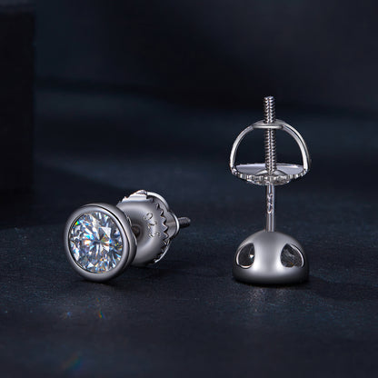 Bezel-Set Moissanite Studs