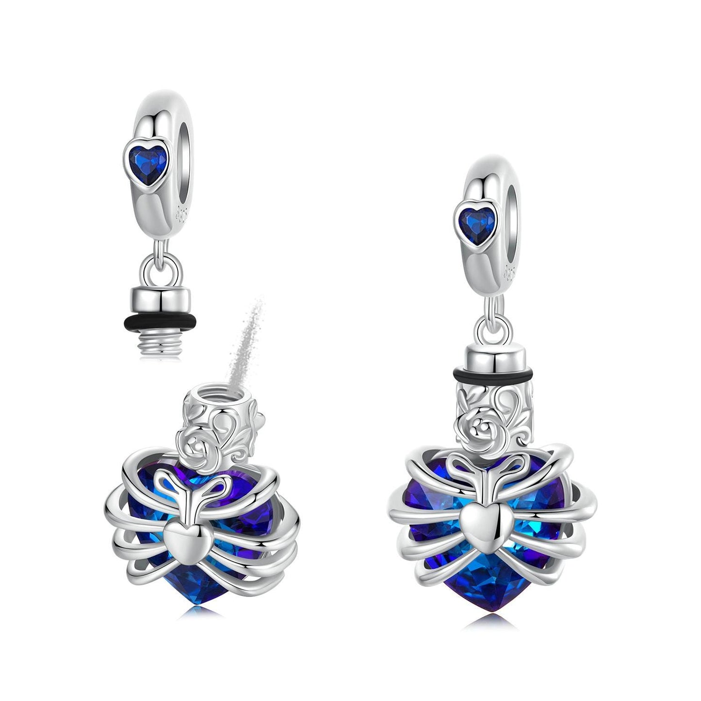 Blue Heart Pendant Charm