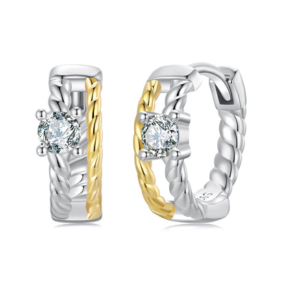 Two-Tone Moissanite Ear Climbers