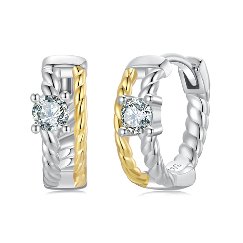 Two-Tone Moissanite Ear Climbers