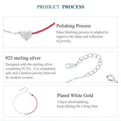 Red Thread Heart Bracelet